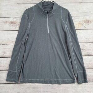 Toad&Co Onrush 1/4 Zip Pullover Mens XL Grey Striped Long Sleeve T2242501